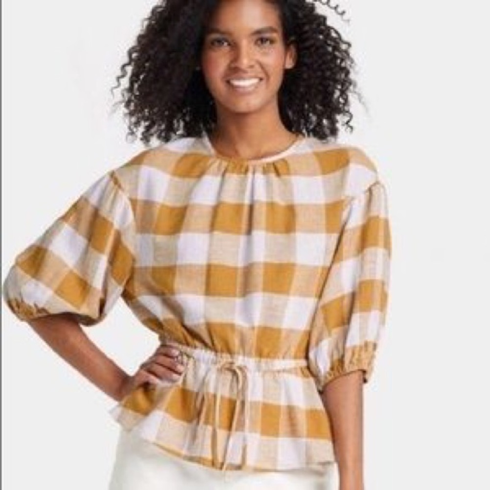 Who What Wear Gingham Top